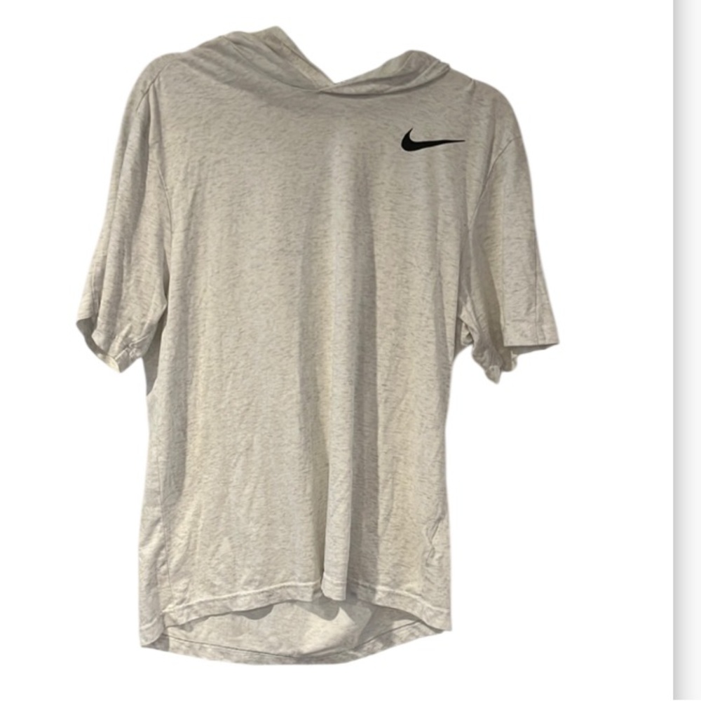 Nike Men's Gray Hooded Short Sleeve Shirt